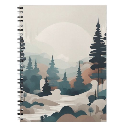 Boho Forest Landscape Artwork Notizblock (Vorderseite)