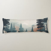 Boho Forest Landscape Artwork Seitenschläferkissen (Rückseite)