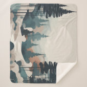Boho Forest Landscape Artwork Sherpadecke (Vorderseite)
