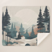Boho Forest Landscape Artwork Sherpadecke (Vorderseite (Horizontal))
