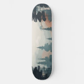 Boho Forest Landscape Artwork Skateboard (Vorderseite)