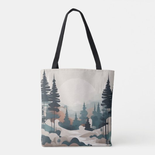 Boho Forest Landscape Artwork Tasche (Rückseite)
