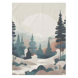 Boho Forest Landscape Artwork Tischdecke