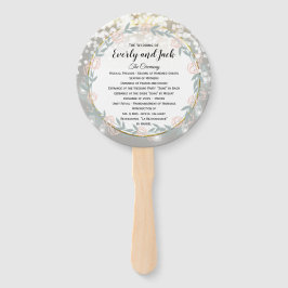 Boho Forest Mason Jar Pink Gold Wedding Program Fächer