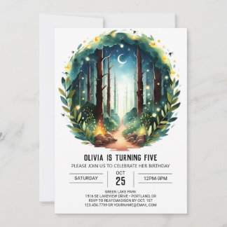 Boho Forest Online Woodland Geburtstag Einladung