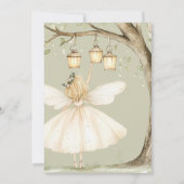 Boho forest watercolor Fairy First birthday Einladung (Rückseite)