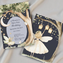 Boho forest watercolor Fairy First birthday Einladung