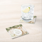 Boho Forest Watercolor Fairy First birthday Rechteckiger Pappuntersetzer (Vor Ort)