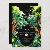 Boho Forest Woodland Geburtstag Einladung (Vorne/Hinten)