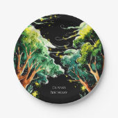 Boho Forest Woodland Geburtstag Pappteller (Vorderseite)