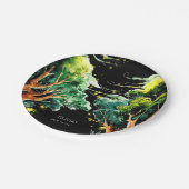 Boho Forest Woodland Geburtstag Pappteller (Schrägansicht)