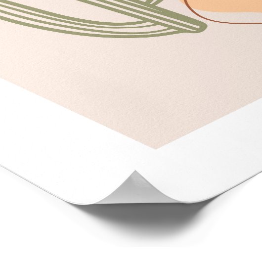 Boho Formen Abstrakt Beige Terracotta Poster (Ecke)