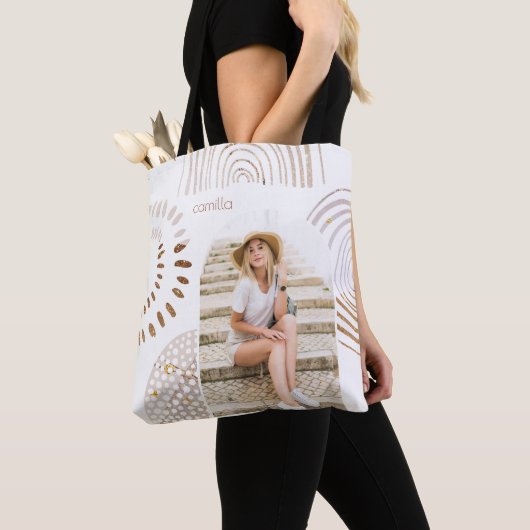 Boho Formen und Name mit Foto Arch Tasche (Von Nahem)