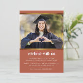 Boho Foto Abschluss Einladung (Stehend Vorderseite)
