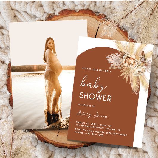 Boho Foto Arch Baby Dusche Einladung