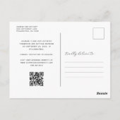 Boho Foto Arch Black QR-Code Save the Date Postkarte (Rückseite)