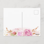 Boho Foto Baby Girl Birth Ankündigung Postkarte (Rückseite)