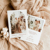 Boho Foto Christmas Card | Terracotta Holiday Einladung