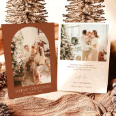 Boho Foto Christmas Card | Terracotta Holiday Einladung