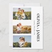 Boho Foto Collage Elegante Hochzeit Einladung (Rückseite)