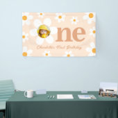Boho Foto Daisy 1. Geburtstag Party Banner (Messeveranstaltung)