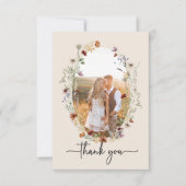 Boho Foto Danke, Card Dankeskarte (Vorderseite)