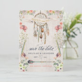 Boho Foto Dreamcatcher Speichern Sie die Datumskar Save The Date (Stehend Vorderseite)