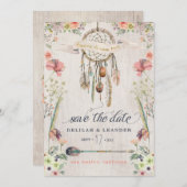 Boho Foto Dreamcatcher Speichern Sie die Datumskar Save The Date (Vorne/Hinten)