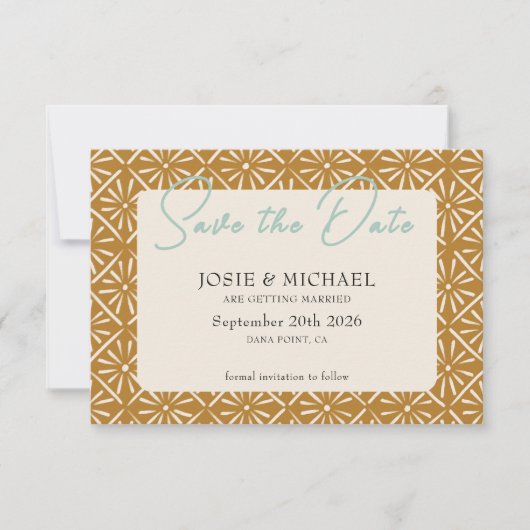 Boho-Foto Flat Save-the-Date-Karte Save The Date (Vorderseite)