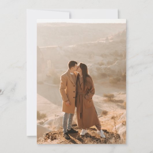 Boho Foto Hochzeit im Herbst Save The Date (Rückseite)