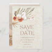 Boho Foto Hochzeit im Herbst Save The Date (Vorne/Hinten)