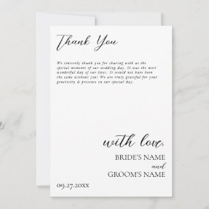 Boho Foto Minimalistisch Moderne Einfache Hochzeit Dankeskarte