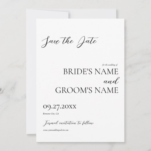 Boho Foto Minimalistisch Moderne Einfache Hochzeit Save The Date (Vorderseite)