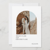 Boho Foto Minimalistisch Moderne Einfache Hochzeit Save The Date (Rückseite)