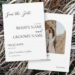 Boho Foto Minimalistisch Moderne Einfache Hochzeit Save The Date