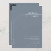 Boho Foto | Minimalistische Kalligrafie Script Wed Einladung (Vorne/Hinten)