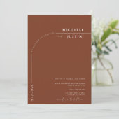 Boho Foto | Minimalistische Kalligrafie Script Wed Einladung (Stehend Vorderseite)