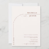 Boho Foto | Minimalistische Kalligrafie Script Wed Einladung (Vorderseite)