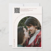 Boho Foto | Minimalistische Kalligrafie Script Wed Einladung (Rückseite)