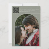 Boho Foto | Minimalistische Kalligrafie Script Wed Einladung (Rückseite)