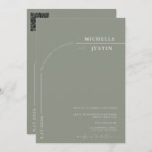 Boho Foto | Minimalistische Kalligrafie Script Wed Einladung (Vorne/Hinten)