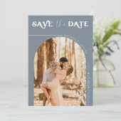 Boho Foto | Modern Save the Date Einladung (Stehend Vorderseite)