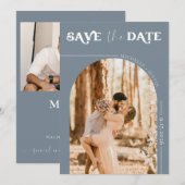 Boho Foto | Modern Save the Date Einladung (Vorne/Hinten)