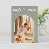Boho Foto | Modern Save the Date Einladung (Stehend Vorderseite)
