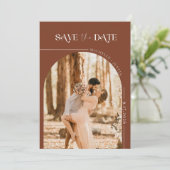 Boho Foto | Modern Save the Date Einladung (Stehend Vorderseite)