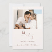 Boho Foto | Modern Save the Date Einladung (Rückseite)