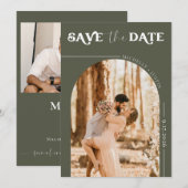 Boho Foto | Modern Save the Date Einladung (Vorne/Hinten)