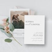 Boho Foto Moderne Minimalistische Hochzeit Einladung