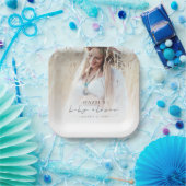 Boho Foto Overlay Script Babydusche Pappteller (Party)