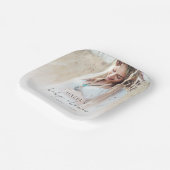 Boho Foto Overlay Script Babydusche Pappteller (Gewinkelt)